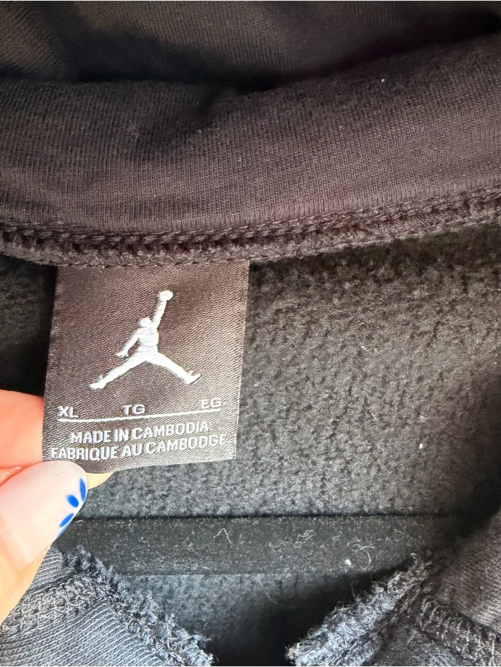 Jordan Black Full-Zip Hoodie with White Jumpman Size XL